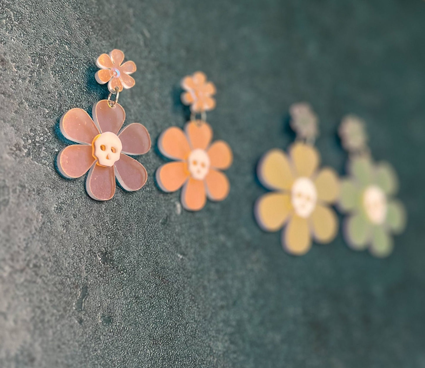 Daisy Skull Earrings