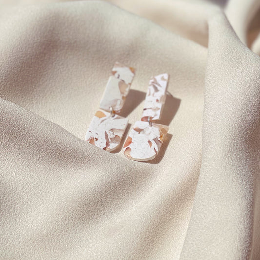Neutral Coastal Collection No.7 | Tan & Auburn Dangles