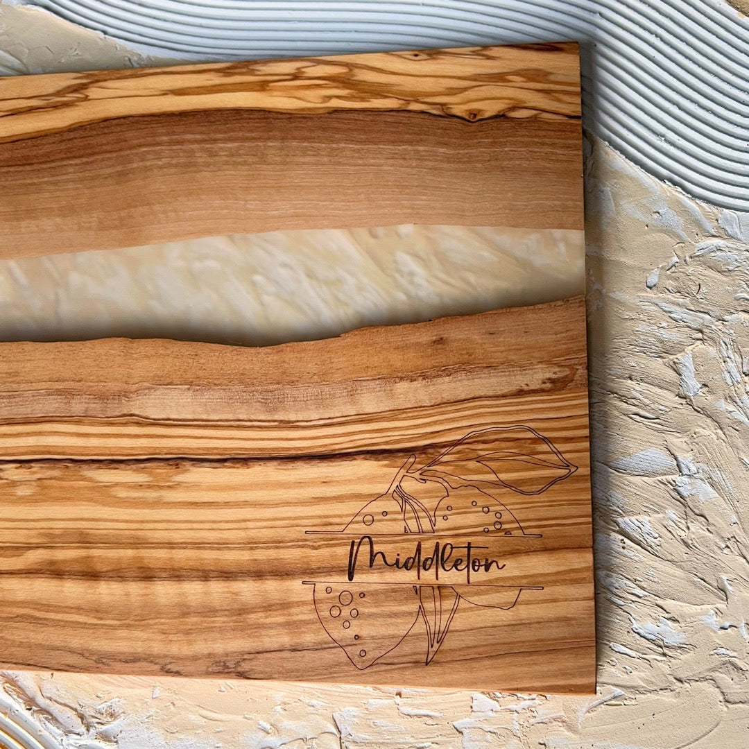 Resin River Olive Wood Serving Board