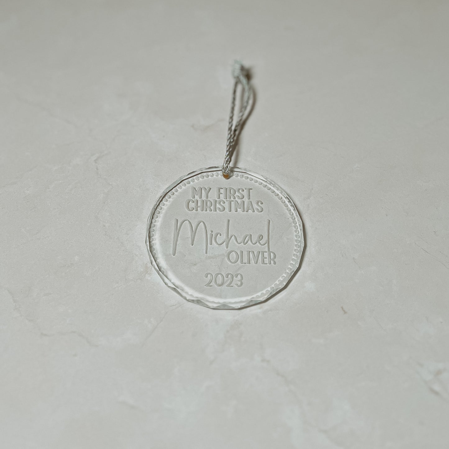 Baby's 1st Christmas - Engraved Crystal Ornament