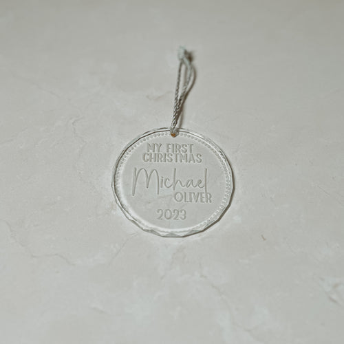 Baby's 1st Christmas - Engraved Crystal Ornament