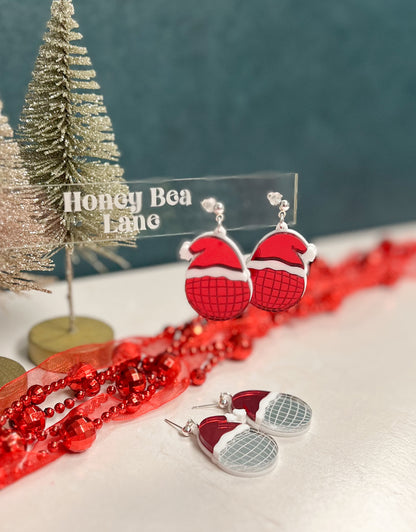 Disco Santa Hat Earrings