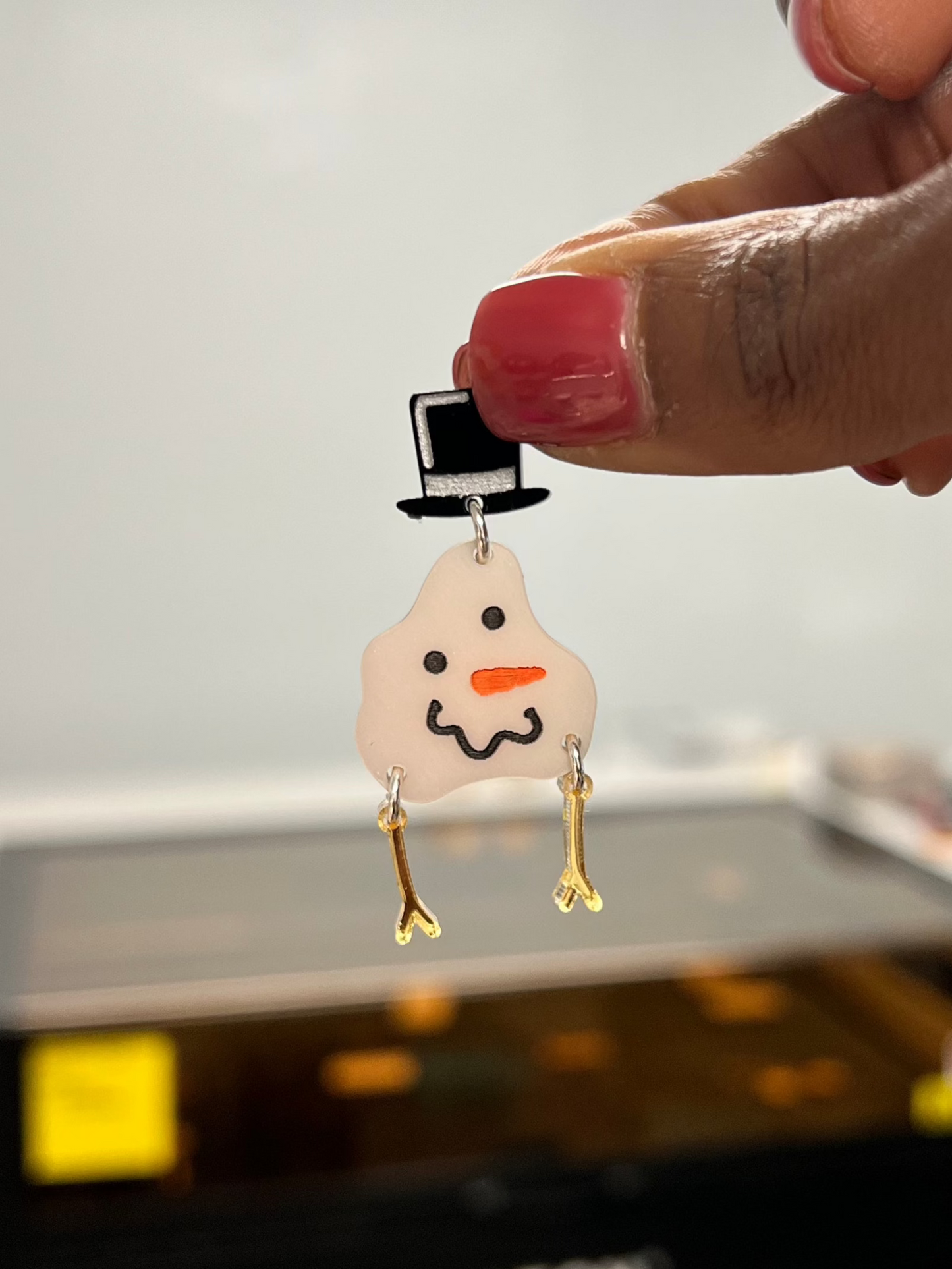 Melted Snowman Earrings