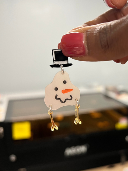 Melted Snowman Earrings