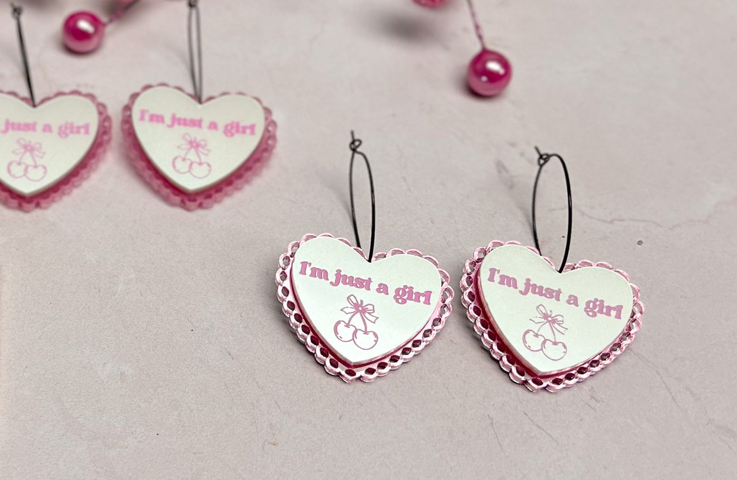 "I'm Just A Girl" Doily Earrings