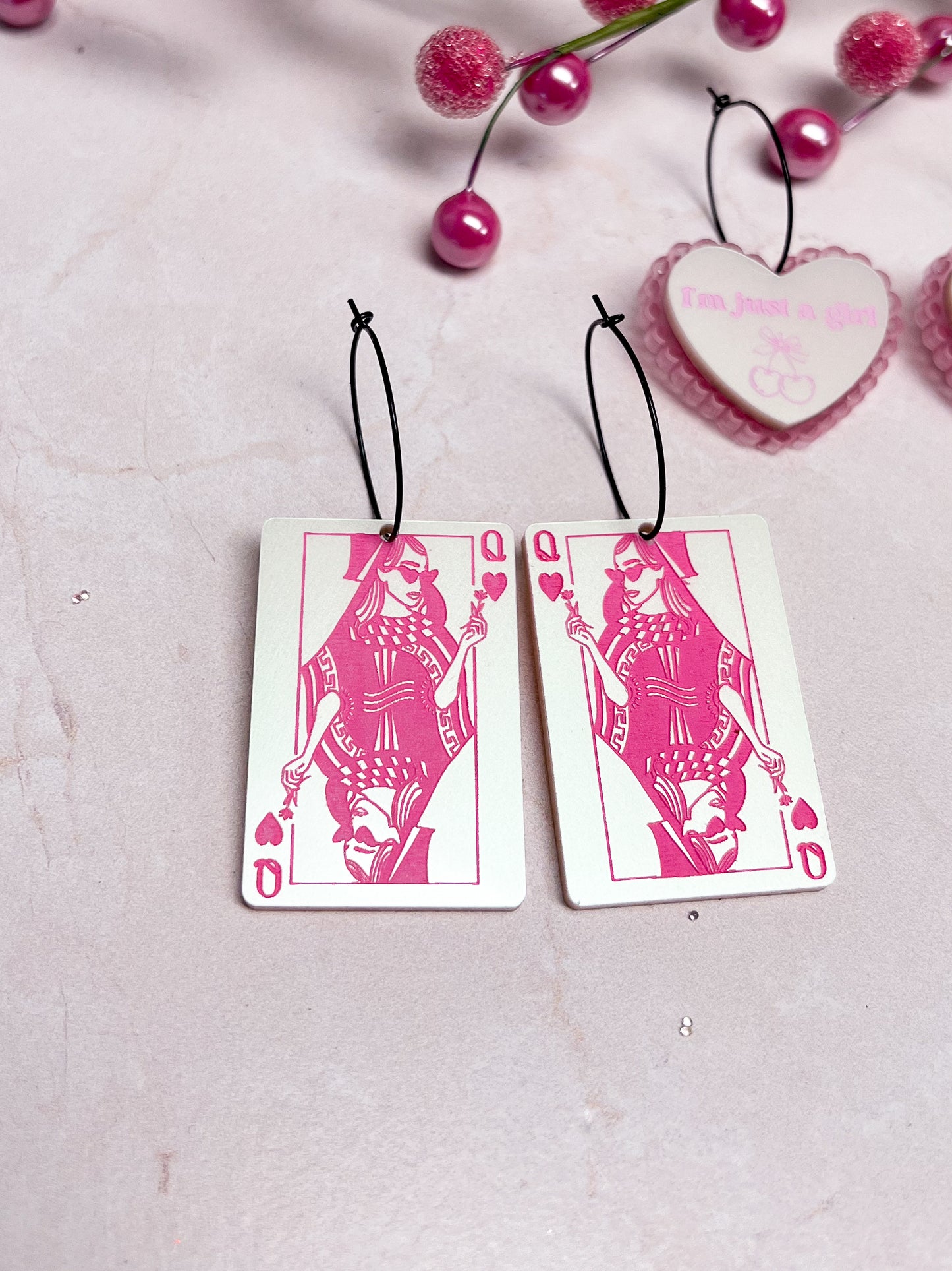 Queen Of Hearts Hoop Earrings