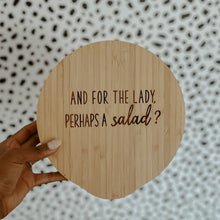 Load image into Gallery viewer, Bamboo Salad Bowl - &quot;And for the lady, perhaps a salad?&quot;