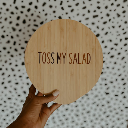 Bamboo Salad Bowl - "Toss My Salad"