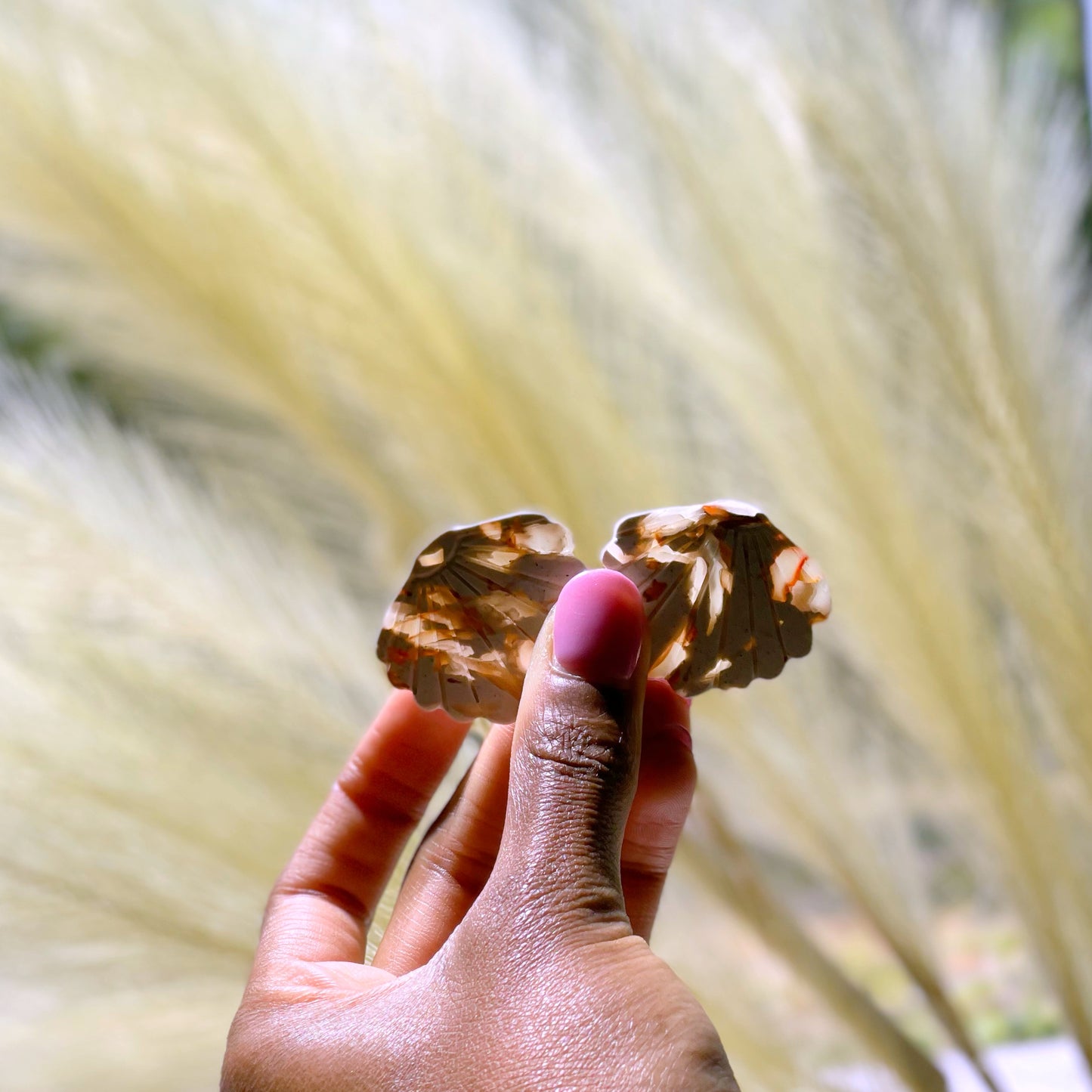 Neutral Coastal Collection No. 2 | Tan & Auburn Seashell Studs