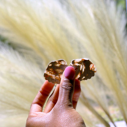 Neutral Coastal Collection No. 2 | Tan & Auburn Seashell Studs