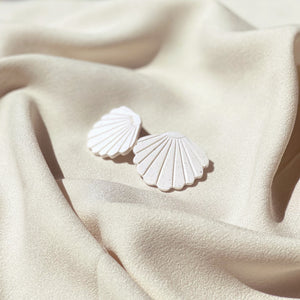 Coastal Collection No.4 | White Seashell Studs